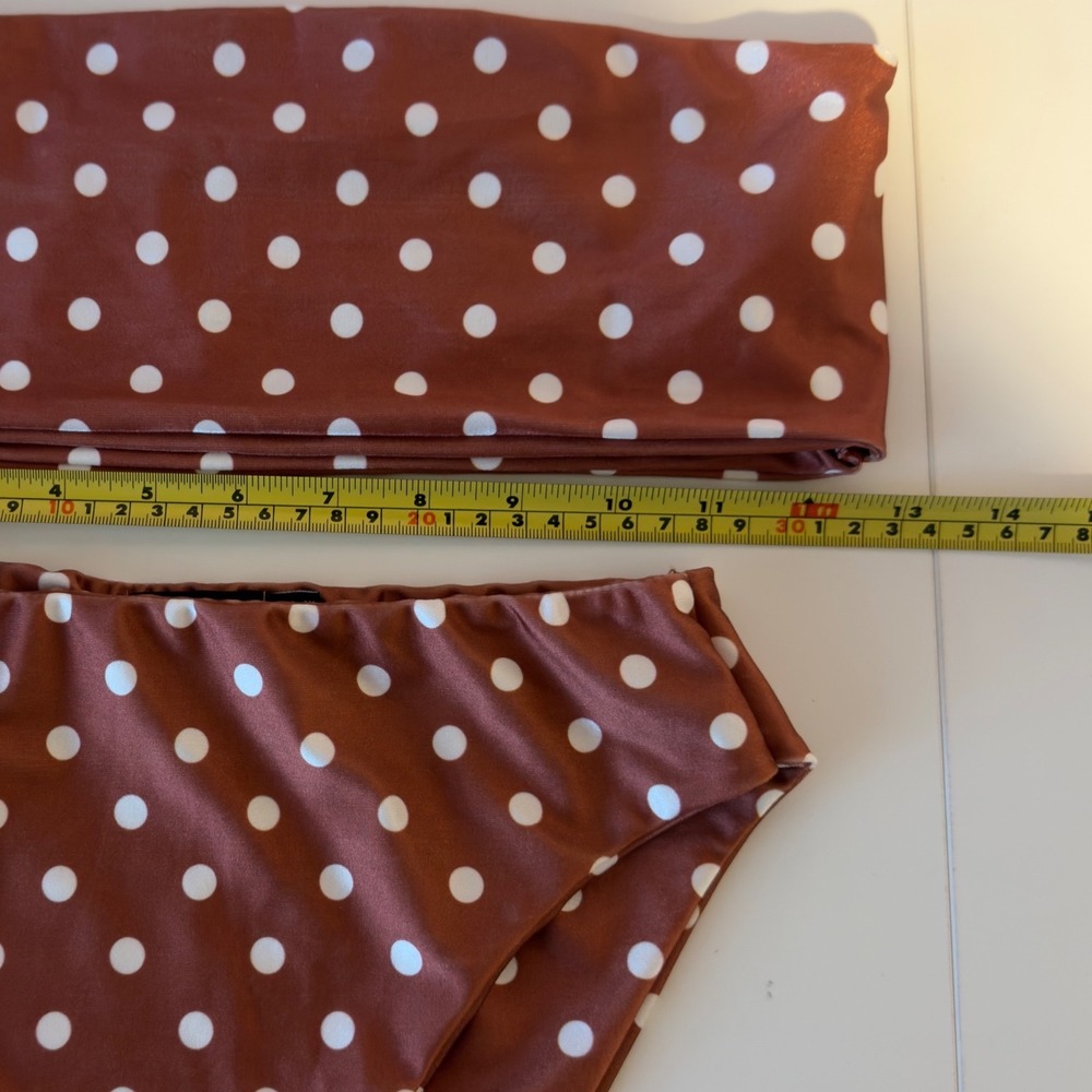 Nasty Gal You're Lookin Acute Polka Dot Bandeau Bikini Set Size 6/10 Retro NWT - Picture 10 of 12